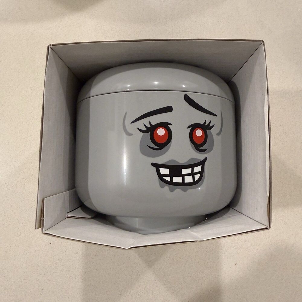 LEGO Storage Head Mini Gray Portable Lightweight Plastic NEW